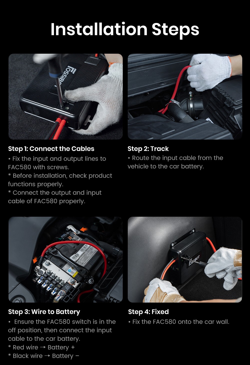 FOSSiBOT FAC580 580W Alternator Charger for FOSSiBOT Power Station, Gray