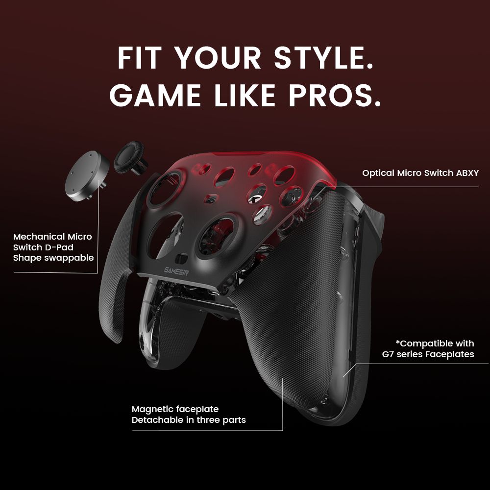 [Xbox Certified] GameSir G7 Pro Game Controller, Wired for Xbox Series X|S, Xbox One, Wireless for PC & Android, TMR Sticks, Hall Effect Analog Triggers, 1000Hz Polling Rate, 3.5mm Audio Jack - White
