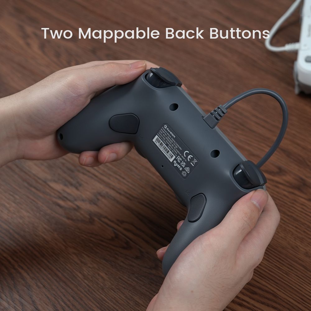 GameSir T3 Lite Tegenaria Lite Wired Symmetric Game Controller, Wired 1000Hz Polling Rate, Dual Vibration, Hall Effect Sticks and 2 Remappable Buttons, Turbo, PC Controller for Steam/Android/iOS/Switch - Serene White
