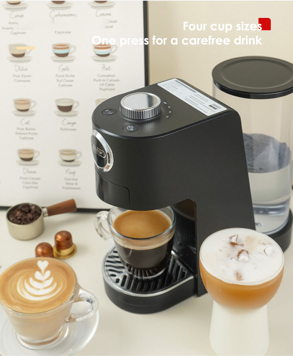 Kávovar na kapsule HiBREW H3C 3-in-1, 20Bar čerpadlo, horúce/studené varenie, 7-stupňová regulácia teploty, 1.4L nádrž na vodu, pre DG/NS kapsule a mletú kávu - čierny
