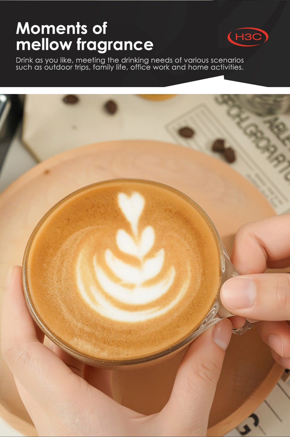 Kávovar na kapsule HiBREW H3C 3-in-1, 20Bar čerpadlo, horúce/studené varenie, 7-stupňová regulácia teploty, 1.4L nádrž na vodu, pre DG/NS kapsule a mletú kávu - čierny