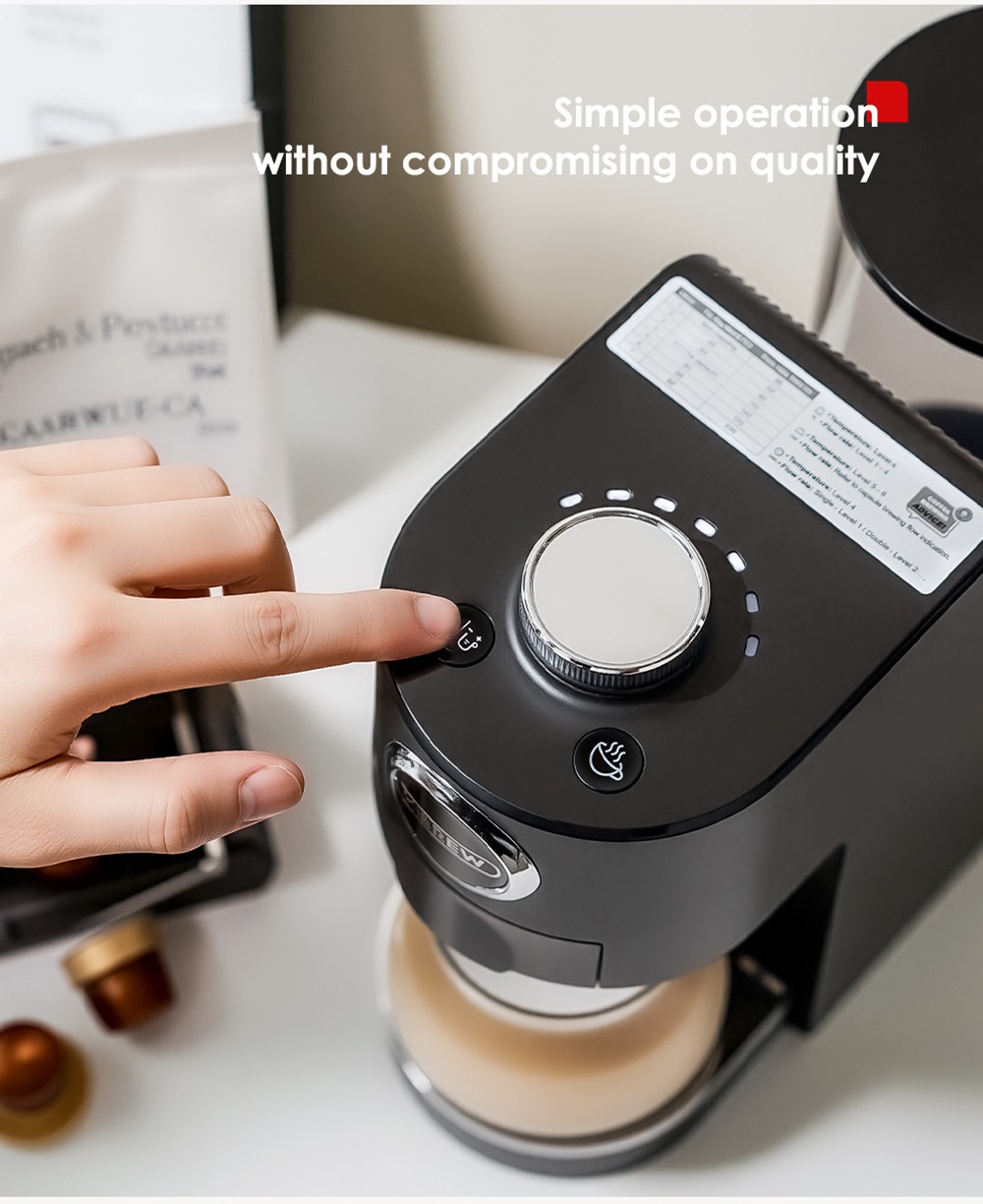 Kávovar na kapsule HiBREW H3C 3-in-1, 20Bar čerpadlo, horúce/studené varenie, 7-stupňová regulácia teploty, 1.4L nádrž na vodu, pre DG/NS kapsule a mletú kávu - biely