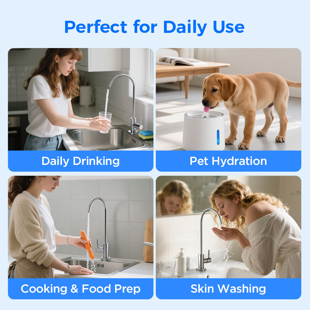 Hydrofast UB200T 800G Undersink Reverse Osmosis Water Purifier Ambient + Mechanical faucet + TDS (Tester) - US Plug