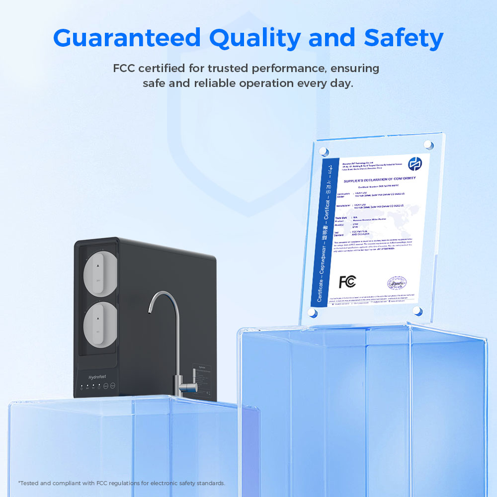 Hydrofast UB200T 800G Undersink Reverse Osmosis Water Purifier Ambient + Mechanical faucet + TDS (Tester) - US Plug