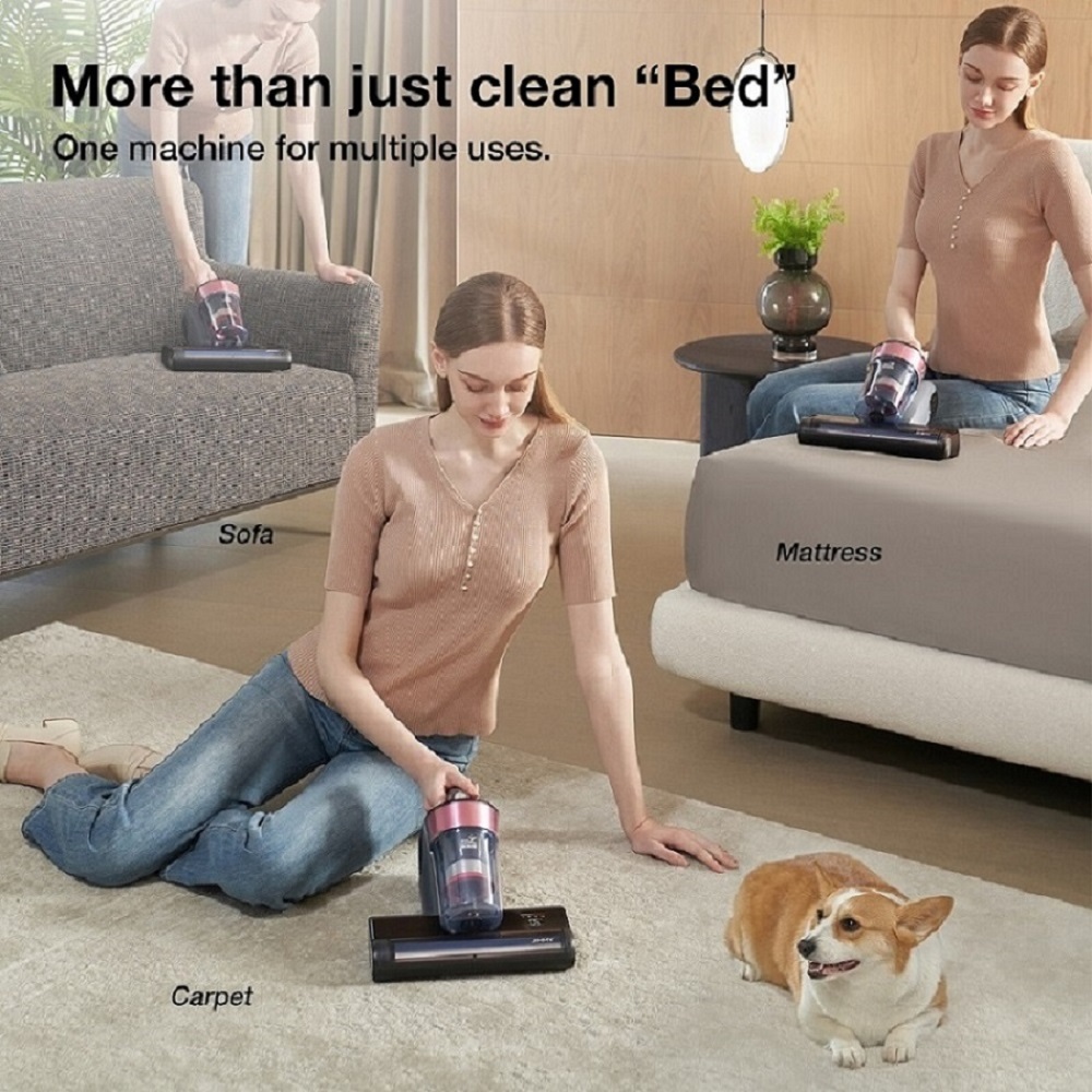 Refurbished JIMMY BX8 Mattress Vacuum Cleaner, with UV Light, 600W Powerful Suction, Ultrasound, Hot Wind Technology, LED Screen and Smart Dust Sensor, Gray - EU Plug