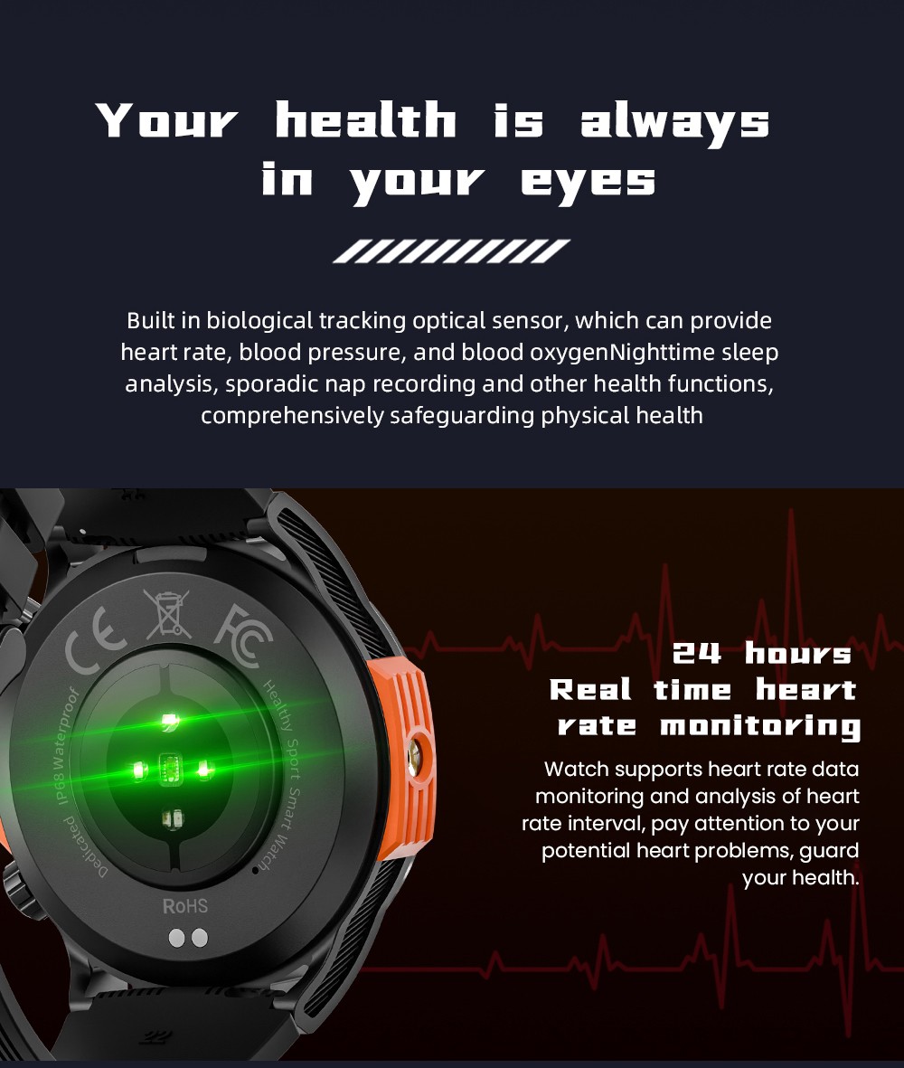 LOKMAT ZEUS 6 PRO Smartwatch, Dual Flashlight, Bluetooth Calling, 5ATM Waterproof, AI Voice Assistant, Health  Monitoring - Blue