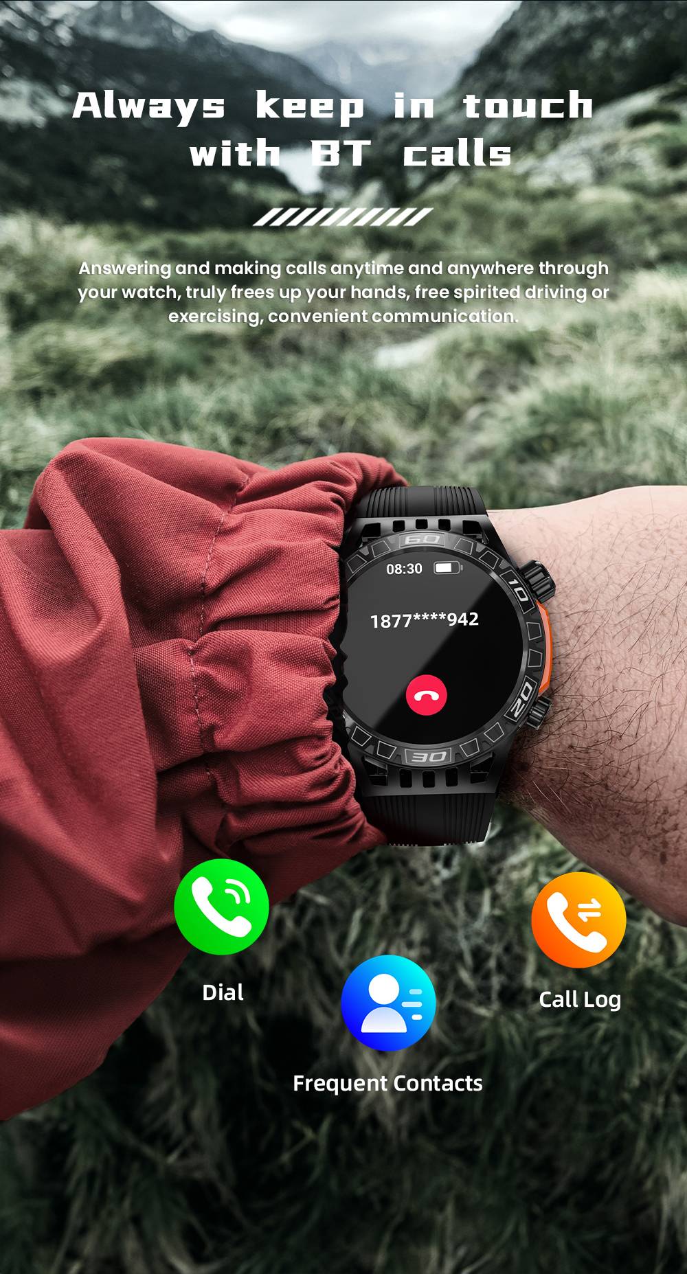 LOKMAT ZEUS 6 PRO Smartwatch, Dual Flashlight, Bluetooth Calling, 5ATM Waterproof, AI Voice Assistant, Health  Monitoring - Green