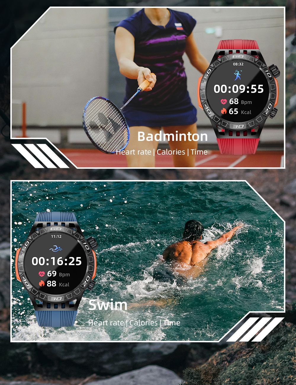 LOKMAT ZEUS 6 PRO Smartwatch, Dual Flashlight, Bluetooth Calling, 5ATM Waterproof, AI Voice Assistant, Health  Monitoring - Red