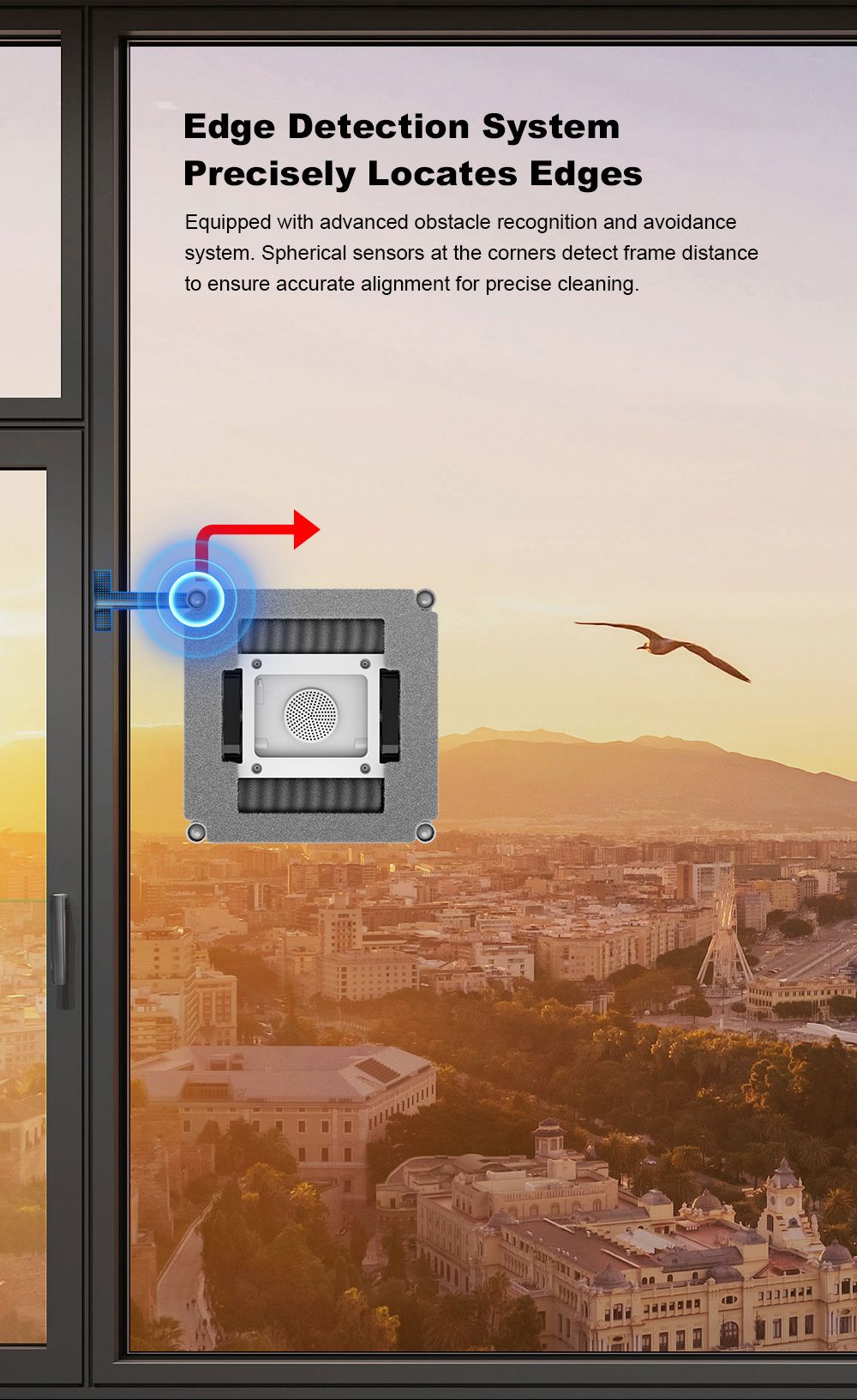 Liectroux S9 Window Cleaning Robot, Dual Roller Brushes, 6-way Water Spray, 9000Pa Suction, Remote and App Control