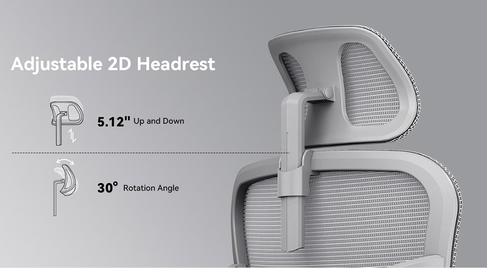 NEWTRAL NT002 Ergonomic Office Chair, 2D Headrest, 4D Armrest, 96&deg;-136&deg; Adjustable Recline Angle, Adjustable Seat Depth & Height, Retractable Leg Rest