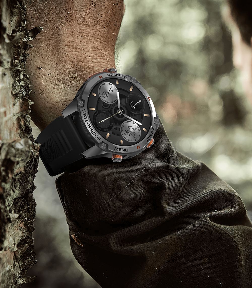 SENBONO G100 Smartwatch, DIY Video Watch Dial, 5ATM Waterproof, Health Monitoring, Bluetooth Calling, GPS Positioning, 100+ Sport Modes - Black Blue