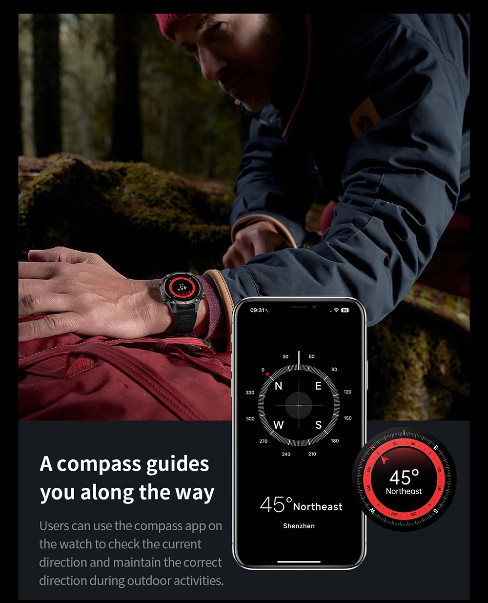 SENBONO G100 Smartwatch, DIY Video Watch Dial, 5ATM Waterproof, Health Monitoring, Bluetooth Calling, GPS Positioning, 100+ Sport Modes - Silver Orange