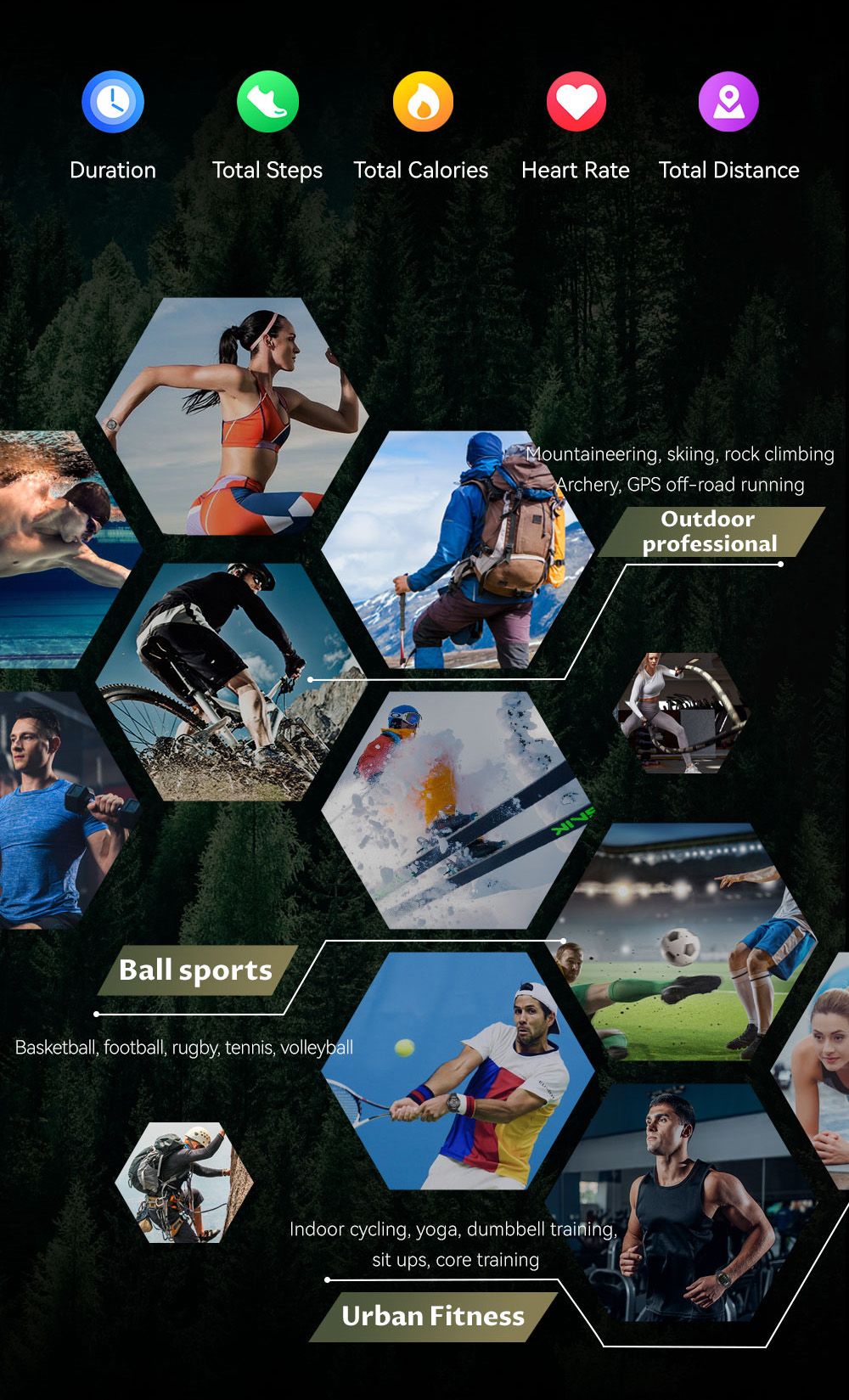 SENBONO KC82 Smartwatch, Health Monitoring, Bluetooth Calling, 100+ Sports Modes, AI Voice Assistant, Built-in GPS, 1ATM Waterproof - Black Dial