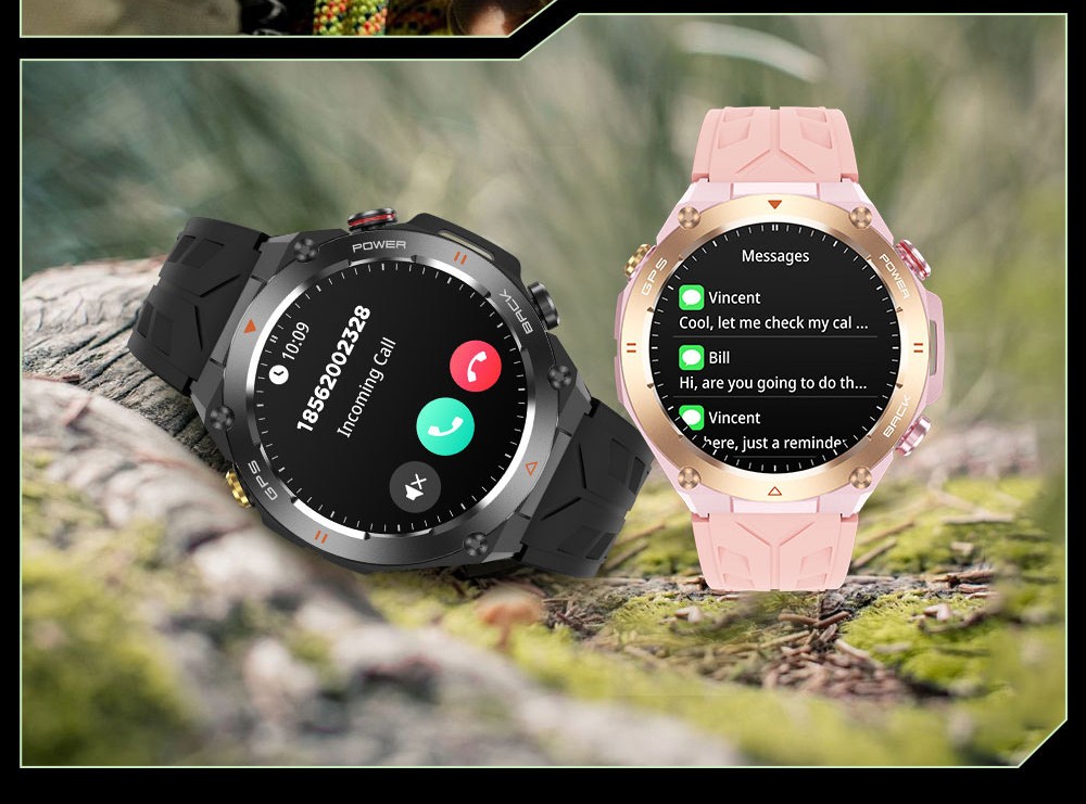 SENBONO KC82 Smartwatch, Health Monitoring, Bluetooth Calling, 100+ Sports Modes, AI Voice Assistant, Built-in GPS, 1ATM Waterproof - Golden Dial