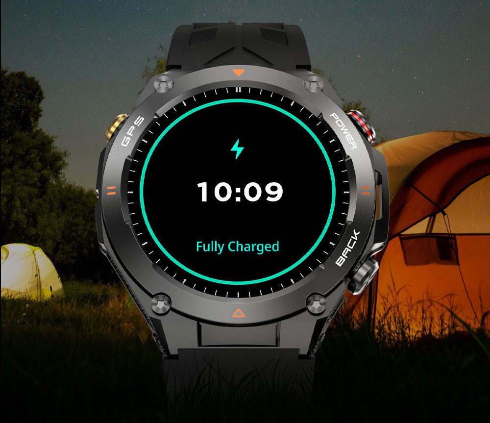 SENBONO KC82 Smartwatch, Health Monitoring, Bluetooth Calling, 100+ Sports Modes, AI Voice Assistant, Built-in GPS, 1ATM Waterproof - Golden Dial