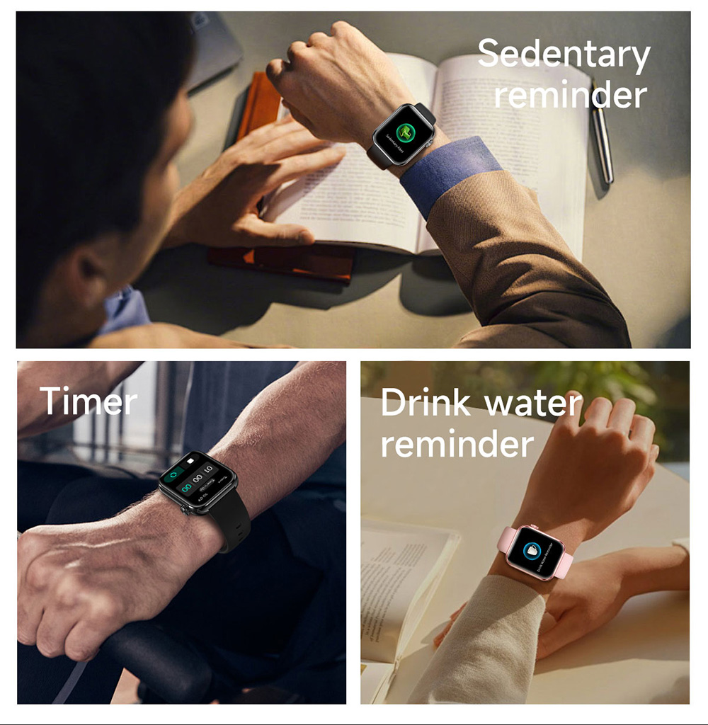 SENBONO M100 Smartwatch, Health Monitoring, DIY Video Dial, Local Music Play, 100+ Sport Modes - Pink