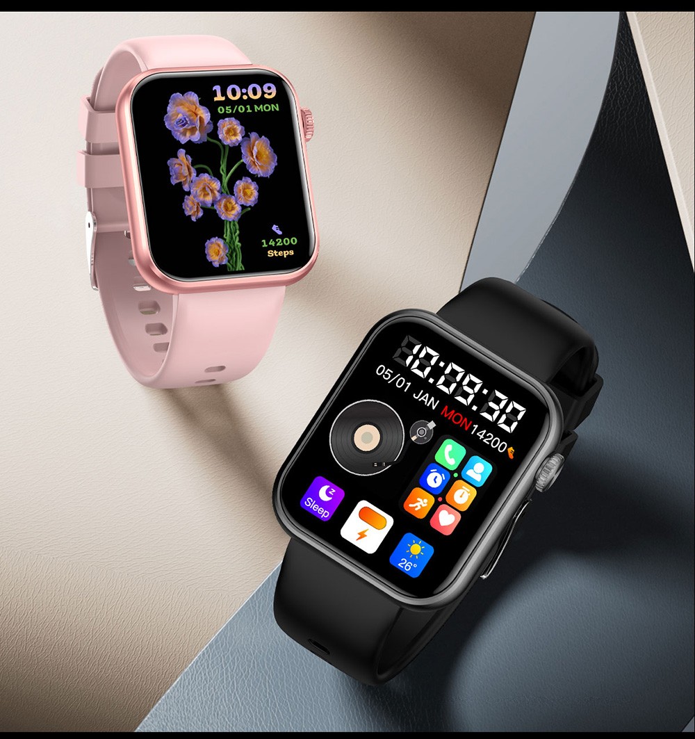 SENBONO M100 Smartwatch, Health Monitoring, DIY Video Dial, Local Music Play, 100+ Sport Modes - Pink