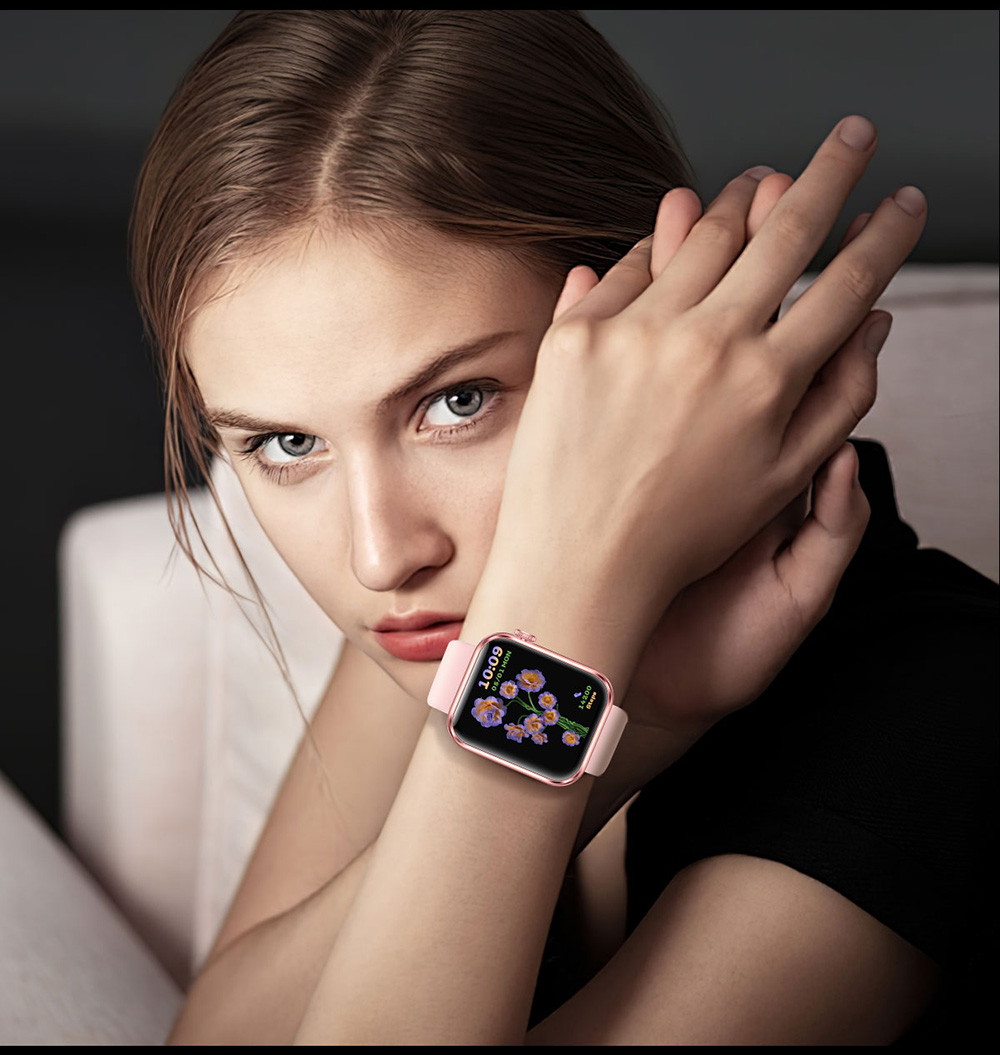 SENBONO M100 Smartwatch, Health Monitoring, DIY Video Dial, Local Music Play, 100+ Sport Modes - Pink