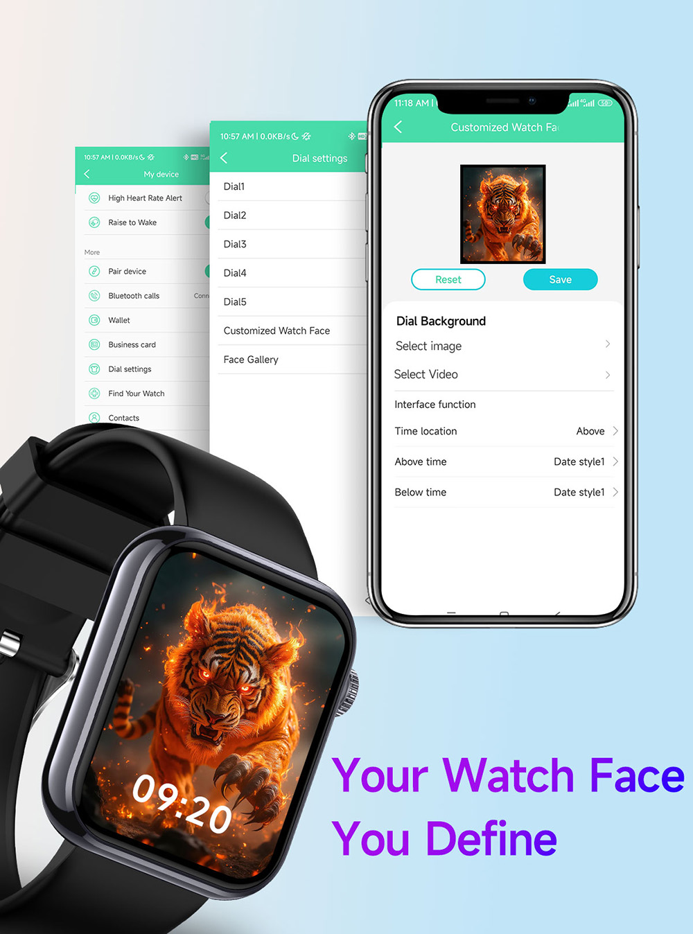SENBONO M100 Smartwatch, Health Monitoring, DIY Video Dial, Local Music Play, 100+ Sport Modes - Pink