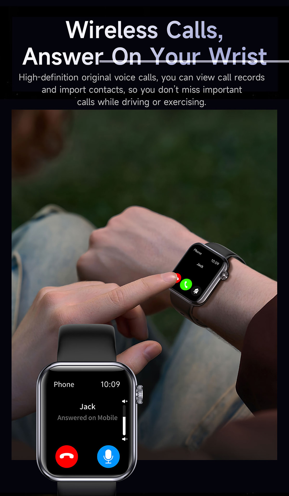 SENBONO M100 Smartwatch, Health Monitoring, DIY Video Dial, Local Music Play, 100+ Sport Modes - Pink