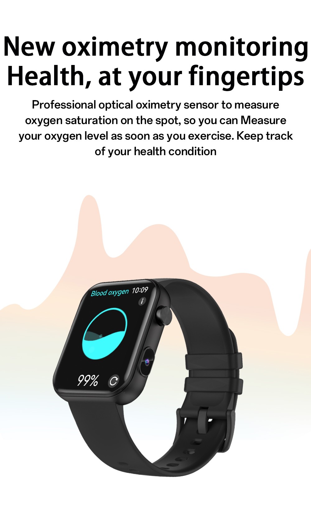 SENBONO P51 Smartwatch, 1.91 inch Screen, Bluetooth Calling, Health Monitoring, Photo & Video Taking - Black