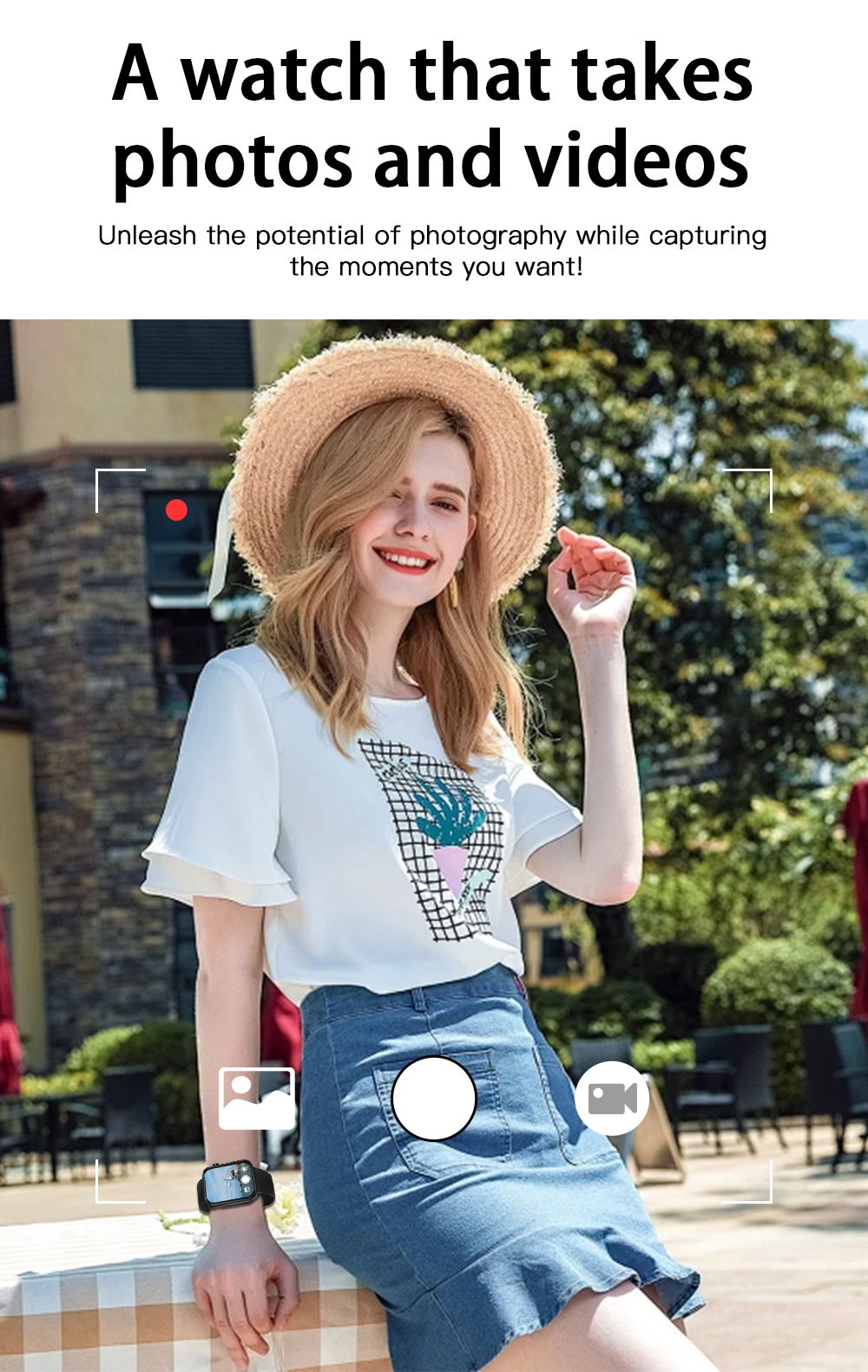 SENBONO P51 Smartwatch, 1.91 inch Screen, Bluetooth Calling, Health Monitoring, Photo & Video Taking - Black