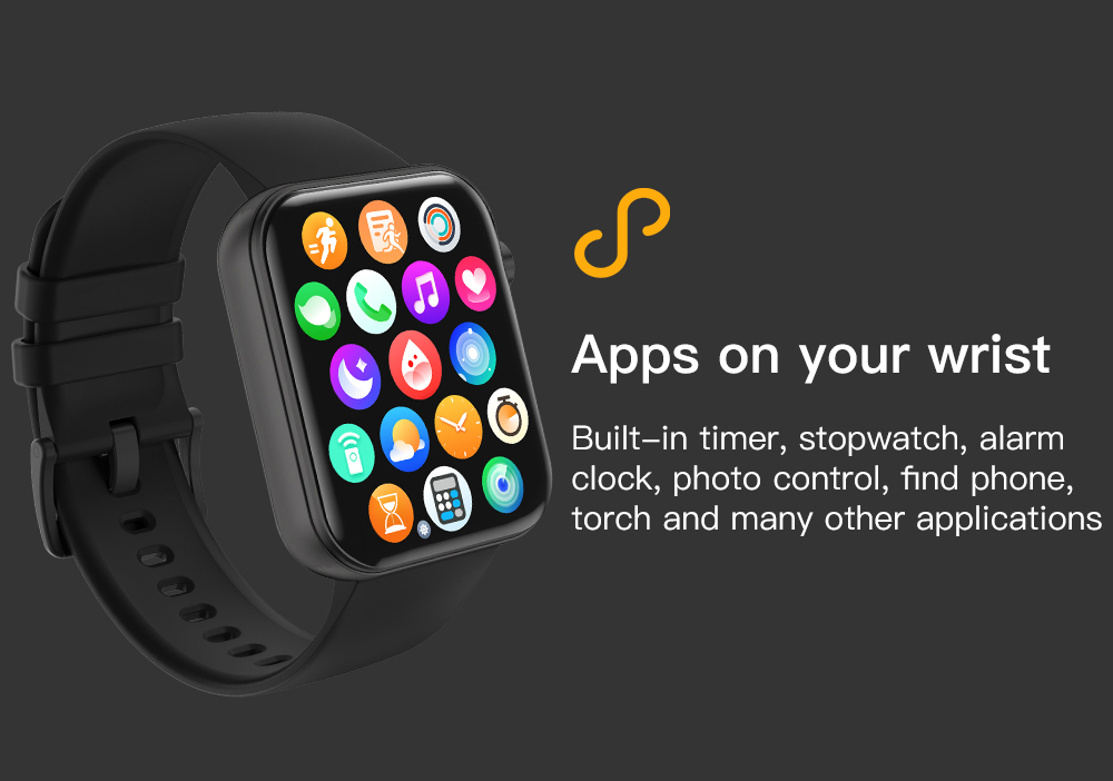 SENBONO P51 Smartwatch, 1.91 inch Screen, Bluetooth Calling, Health Monitoring, Photo & Video Taking - Black