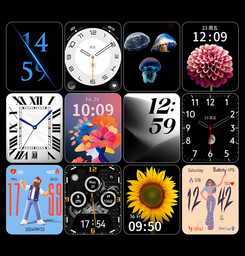 SENBONO P51 Smartwatch, 1.91 inch Screen, Bluetooth Calling, Health Monitoring, Photo & Video Taking - Black