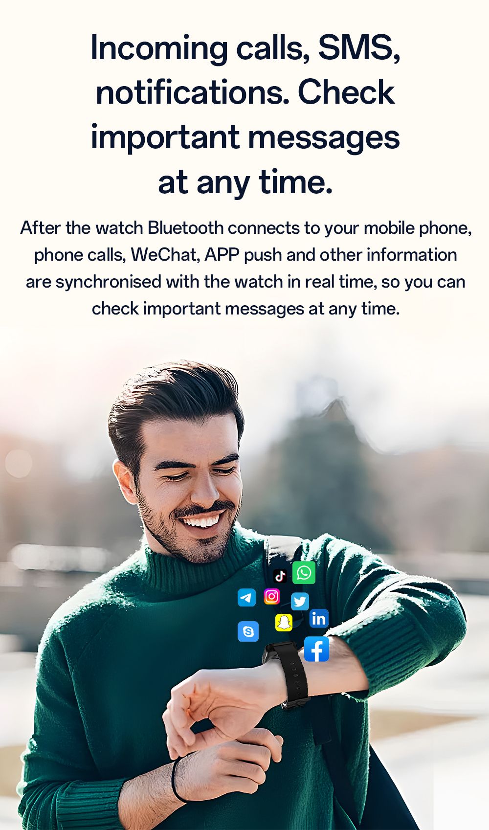 SENBONO P51 Smartwatch, 1.91 inch Screen, Bluetooth Calling, Health Monitoring, Photo & Video Taking - Golden