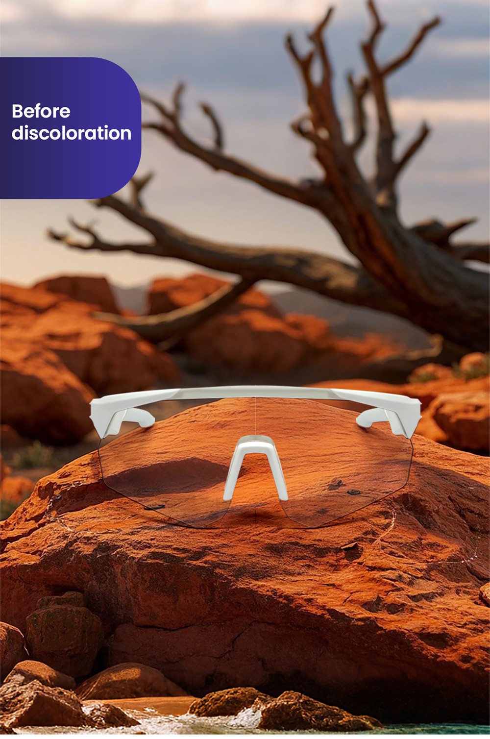 SENBONO QYpro 2 Intelligent Bluetooth Cycling Sunglasses, 6 Hours Battery Life, Al Intelligent Voice Assistant - White Silver