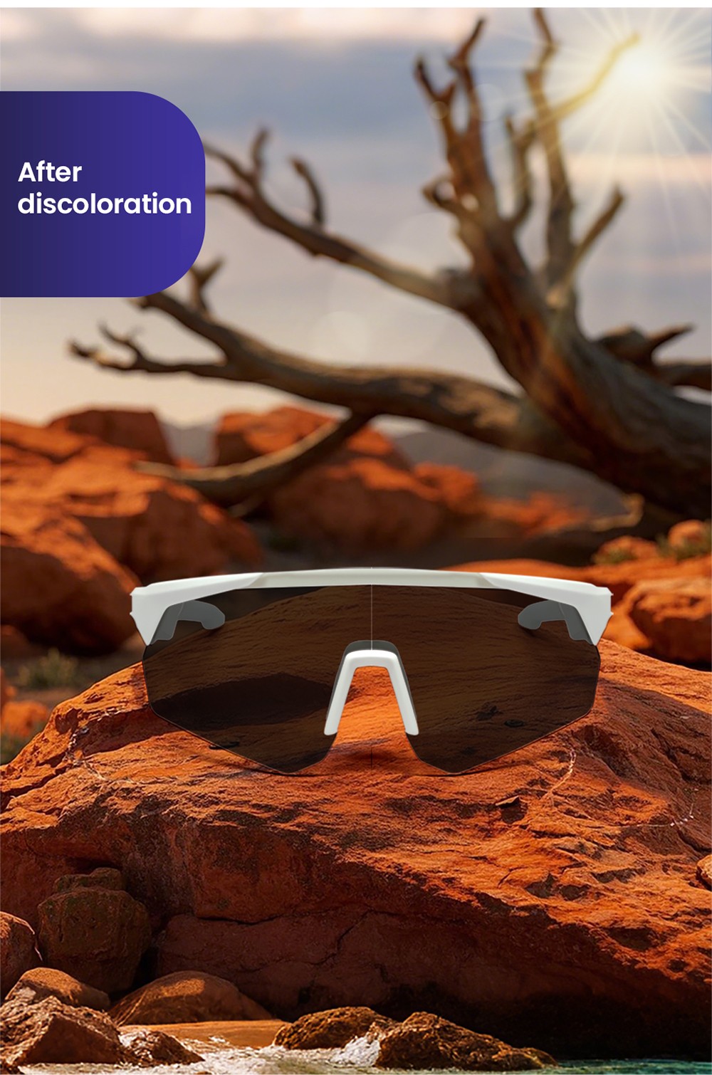 SENBONO QYpro 2 Intelligent Bluetooth Cycling Sunglasses, 6 Hours Battery Life, Al Intelligent Voice Assistant - White Silver