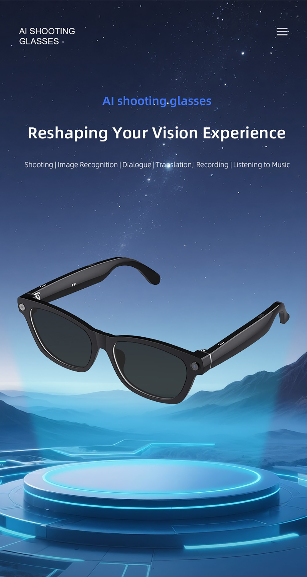 SENBONO V03 Smart Glasses, Al Assistant, HD Image Shooting, ENC Intelligent Noise Reduction Calling