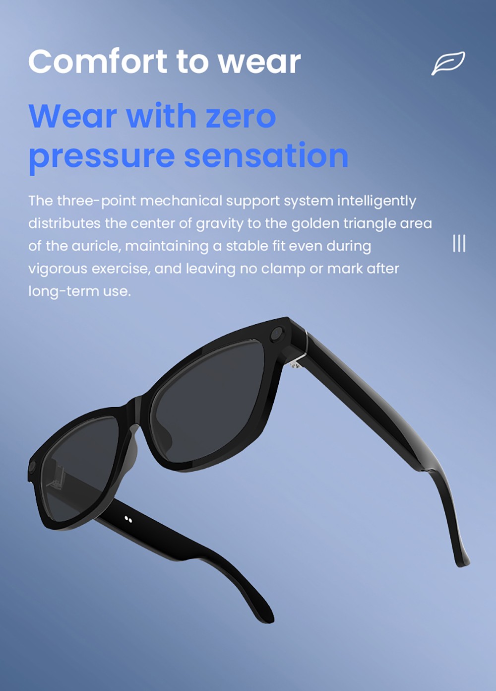SENBONO V03 Smart Glasses, Al Assistant, HD Image Shooting, ENC Intelligent Noise Reduction Calling