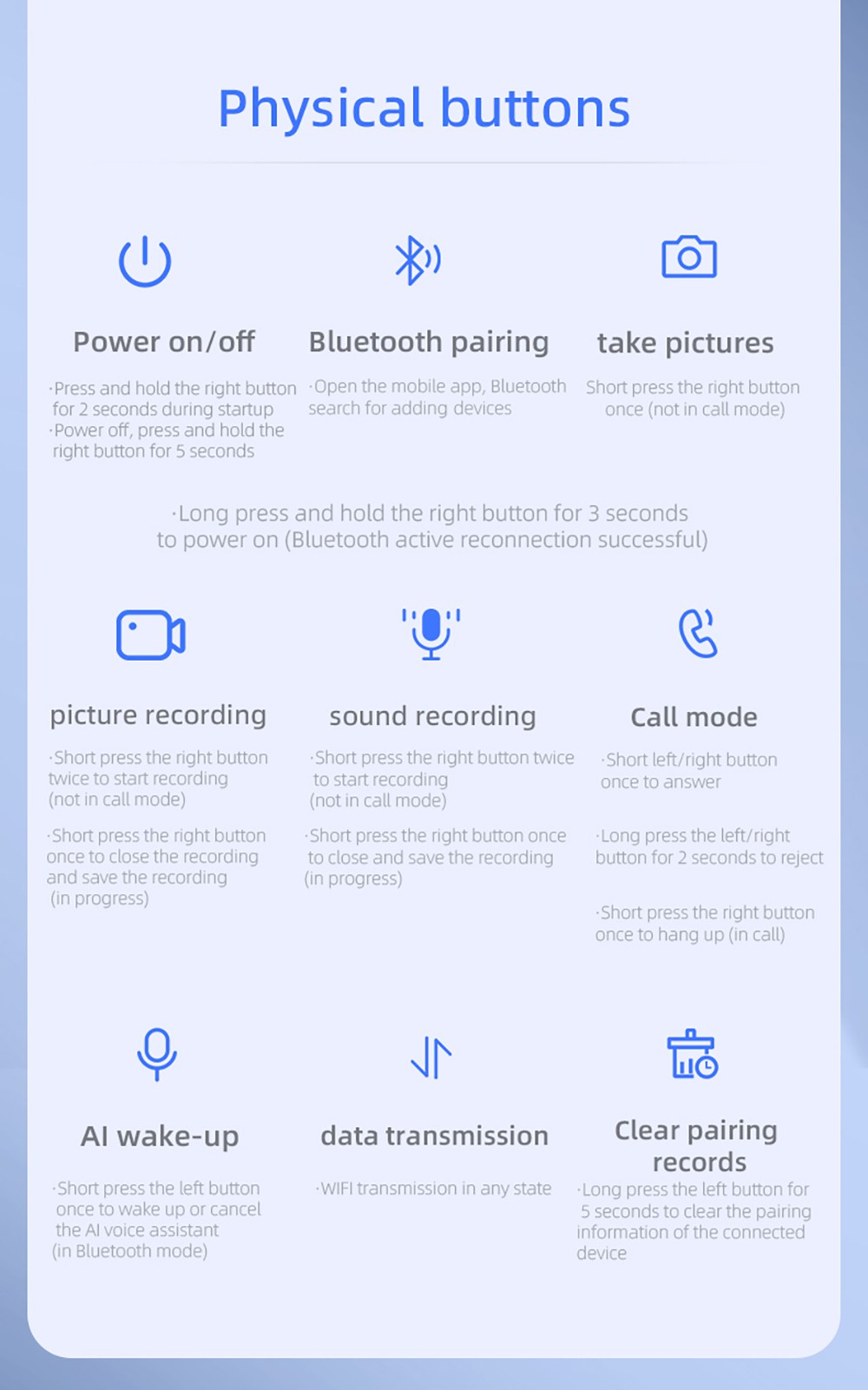 SENBONO V03 Smart Glasses, Al Assistant, HD Image Shooting, ENC Intelligent Noise Reduction Calling