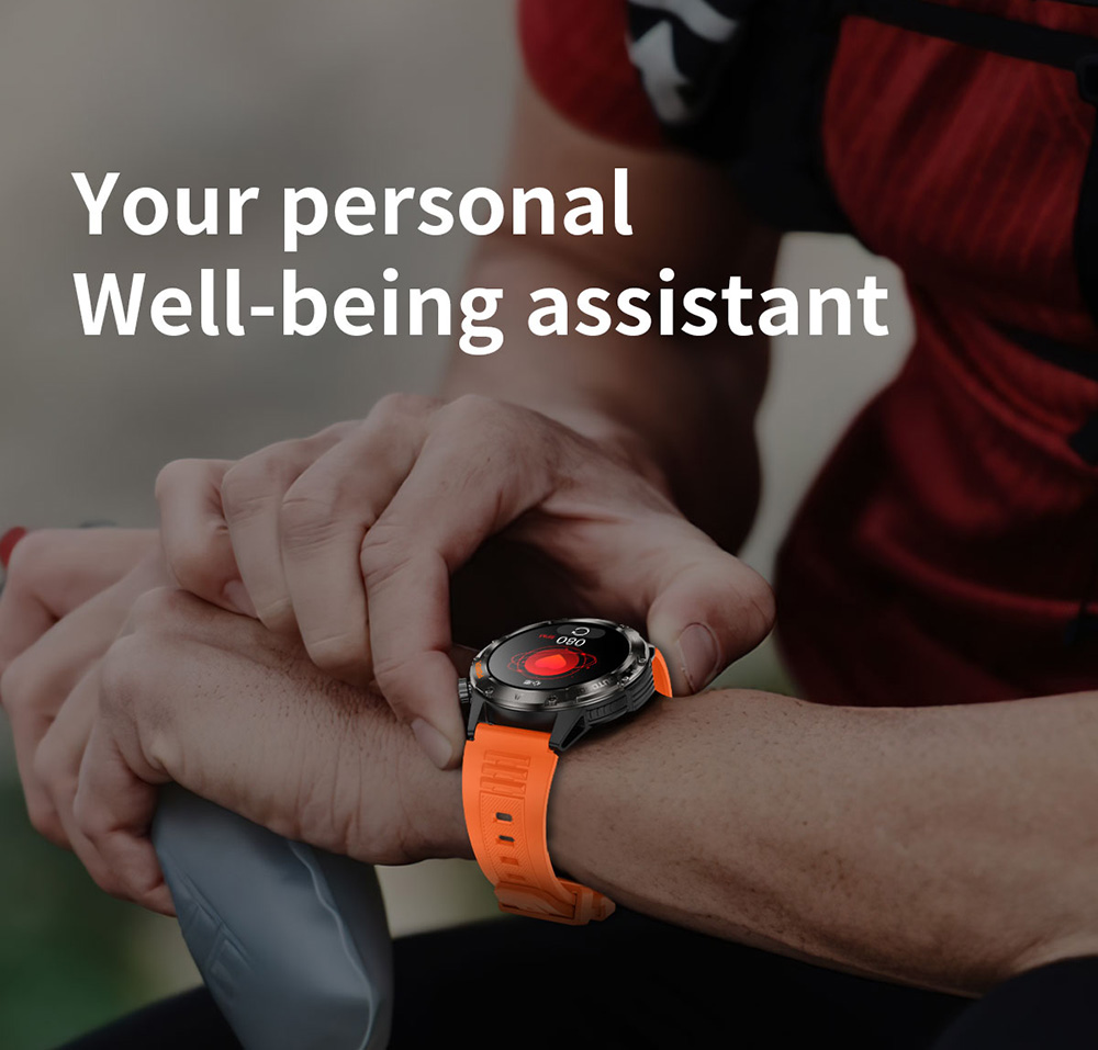 SENBONO V37Z Smartwatch, DIY Video Watch Dial, 100+ Sports Modes, Health Monitoring, Bluetooth Calling, IP68 Waterproof - Orange