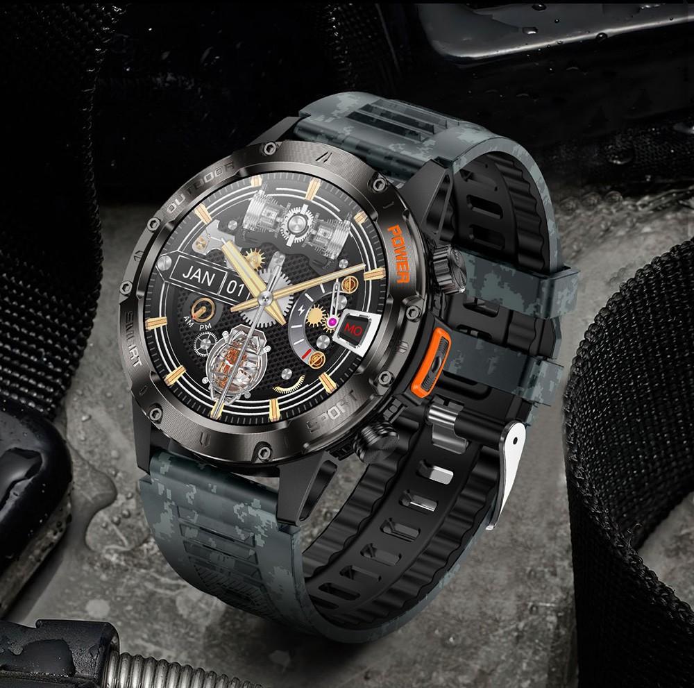 SENBONO V37Z Smartwatch, DIY Video Watch Dial, 100+ Sports Modes, Health Monitoring, Bluetooth Calling, IP68 Waterproof - Orange