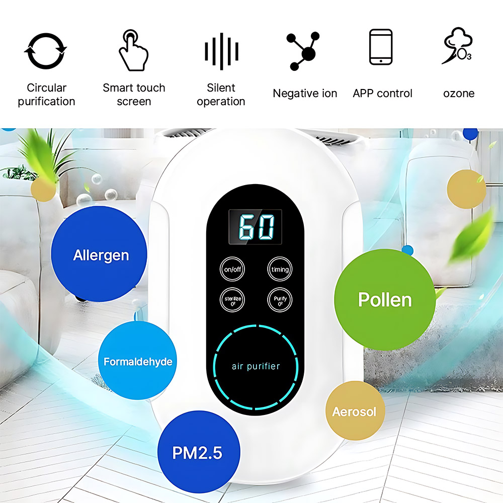 TQQX1-W3 Air Purifier Ozone Sterilizer, Circular Purification, Smart Touchscreen, APP Control