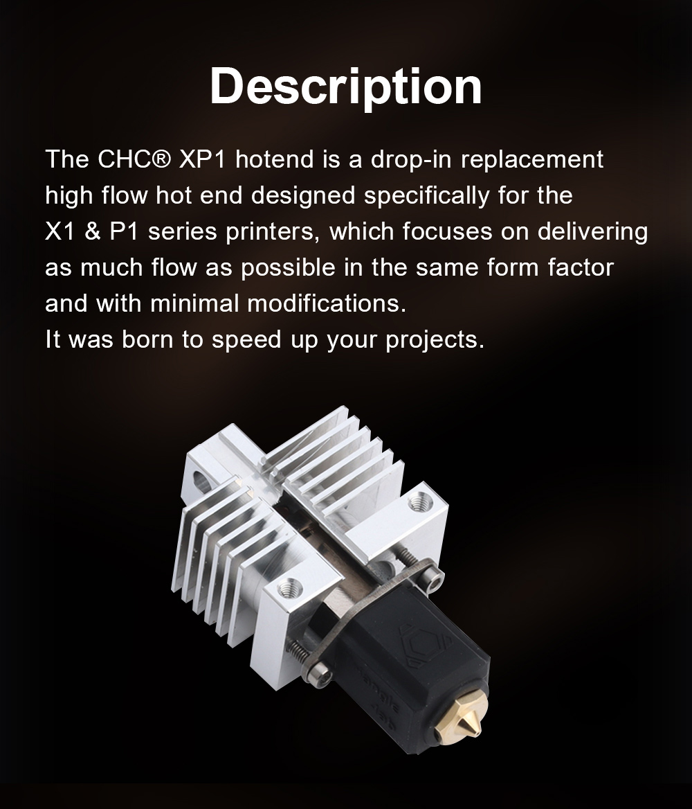 Trianglelab CHC XP1 Wear-resistant Hotend for Bambu Lab P1 Series 3D Printer