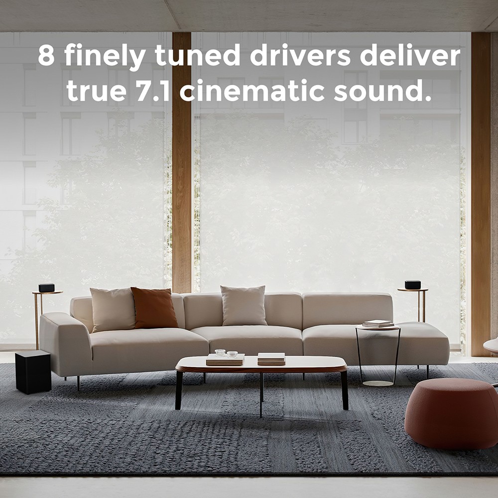 Ultimea Poseidon D80 Boom 7.1 Soundbar + 2 páry * Steady 300 reproduktorových stojanov, Dolby Atmos, 500W špičkový výkon, APP Control, 10 pásiem nastavenia ekvalizéra, 121 prednastavených matíc EQ, Bluetooth 5.3