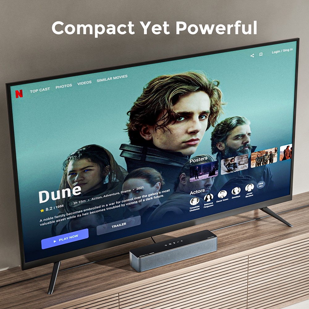 Ultimea Poseidon D80 Boom 7.1 Súprava reproduktorov so subwooferom Soundbar, Dolby Atmos, špičkový výkon 500 W, ovládanie cez APP, 10 pásiem nastavenia ekvalizéra, 121 prednastavených matíc EQ, Bluetooth 5.3
