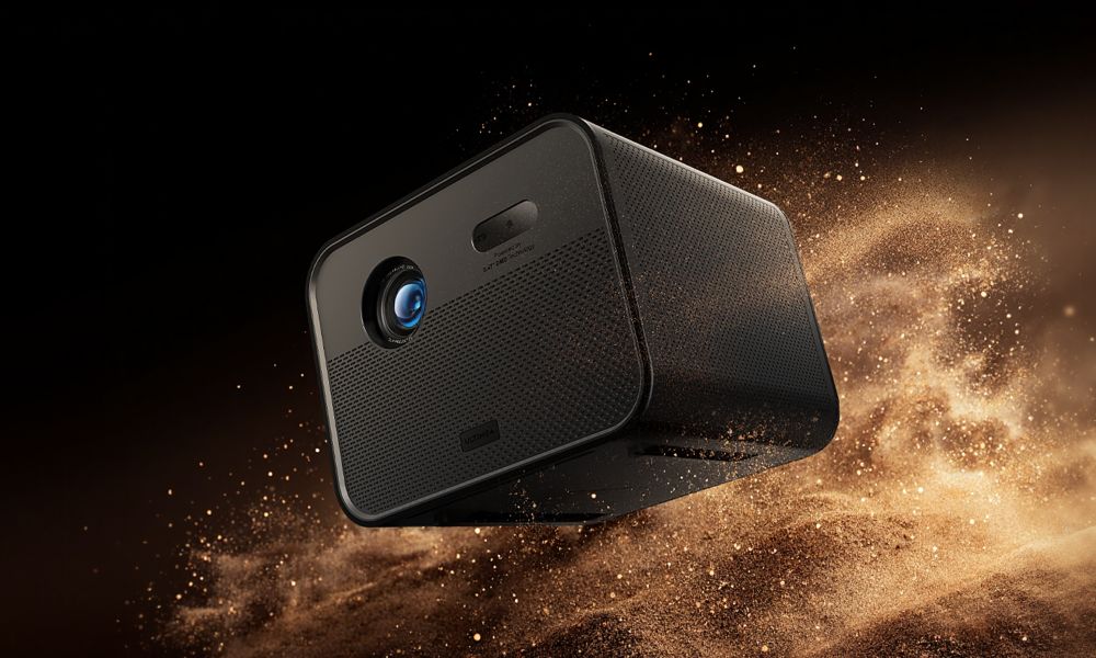 Ultimea Poseidon E100 Projector, 1800 ANSI, Native 1080P, 4K Decoding, Auto Focus & 6D Auto Keystone, Active 3D Image, 10W*2 Dolby Audio, Google TV