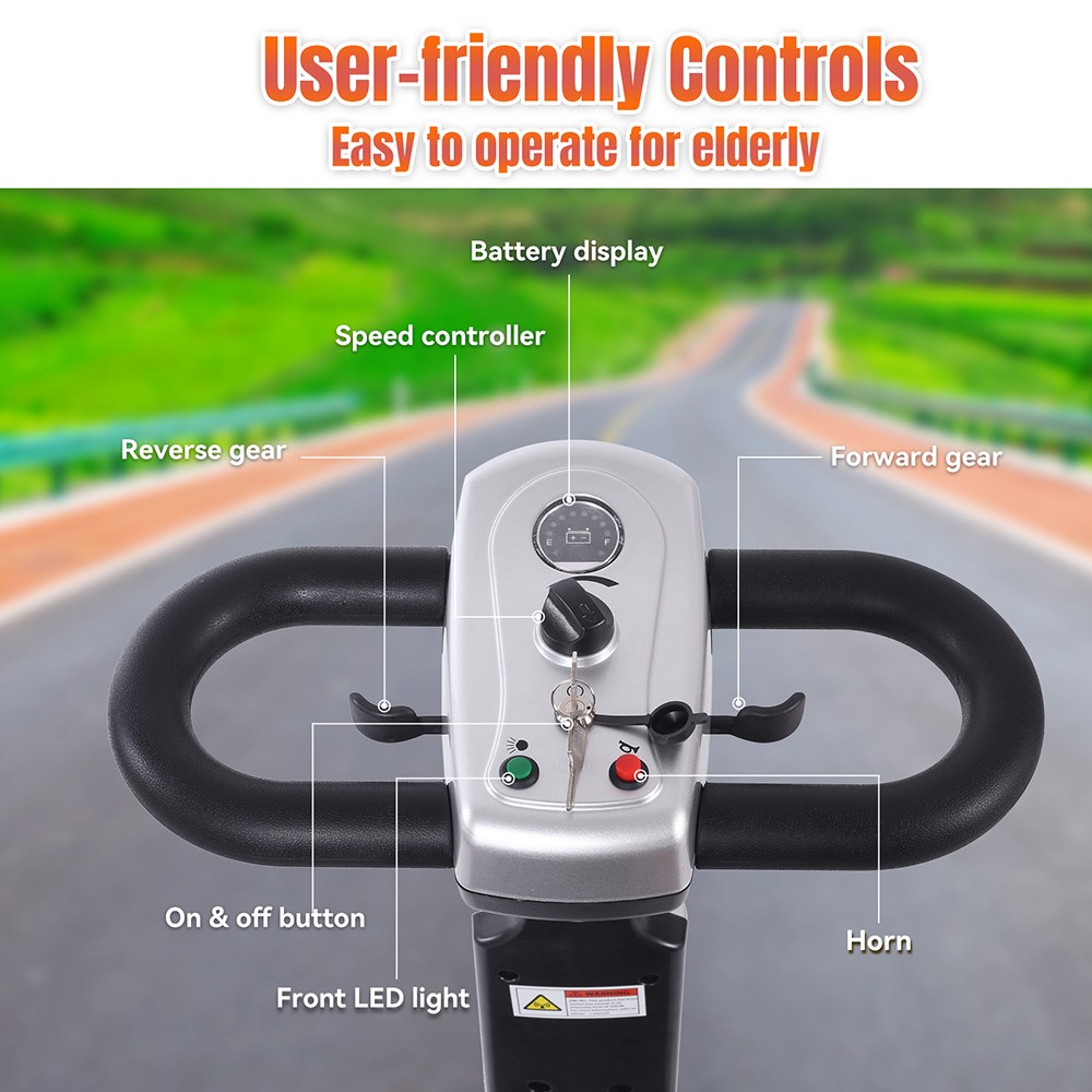 Štvorkolesový skúter Unificare Unagi, motor 250 W, batéria 24 V 12 Ah, 8-palcové pneumatiky, maximálna rýchlosť 6 km/h, dojazd 20 km, magnetická brzda, maximálne zaťaženie 190 kg - strieborný