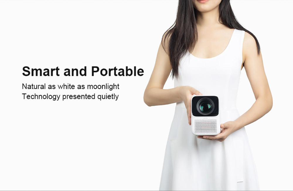 Refurbished Wanbo T2MAX Mini Projector 1080P HD HDR 250ANSI Smart Projector, EU Plug - White