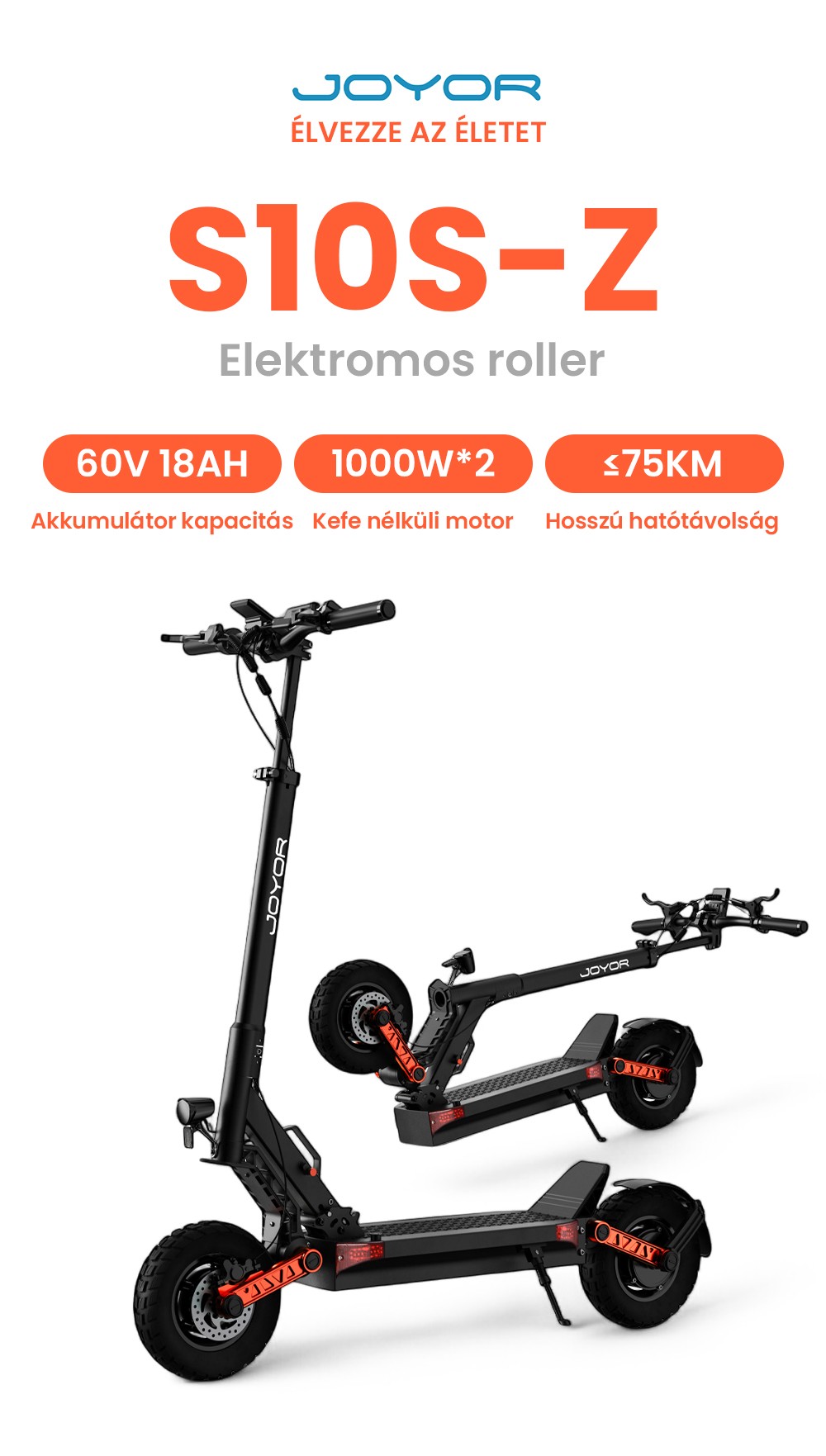 Joyor S10-S-Z elektromos roller terepen