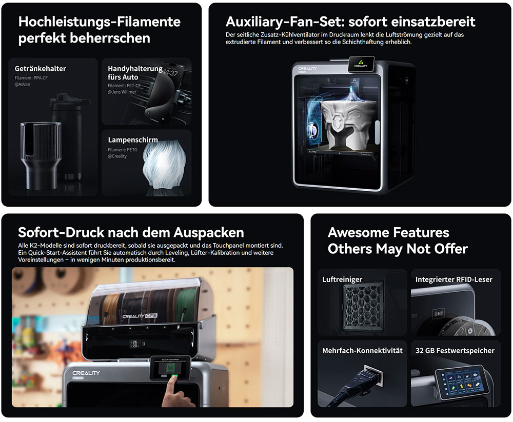 Creality K2 Pro Combo 3D-Drucker, CFS-System, 300*300*300mm