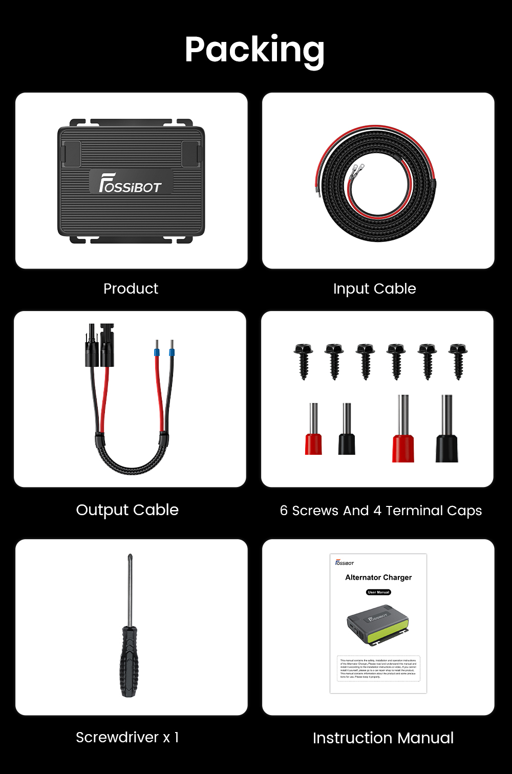 FOSSiBOT FAC580 580W Alternator Charger for FOSSiBOT Power Station, Gray