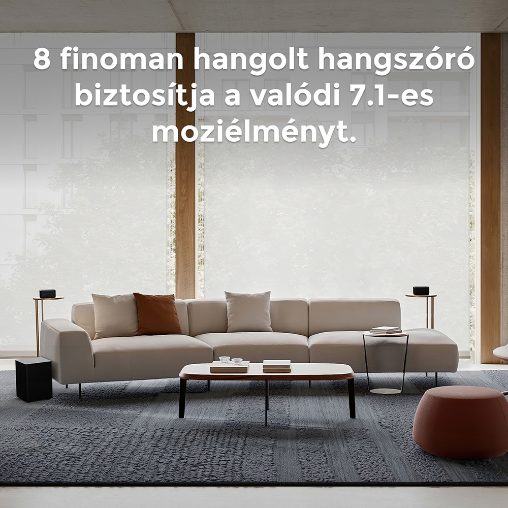 Ultimea Poseidon D80 Boom 7.1 Soundbar + 2 p&aacute;r * Steady 300 hangsz&oacute;r&oacute;&aacute;llv&aacute;ny, Dolby Atmos, 500 W cs&uacute;csteljes&iacute;tm&eacute;ny, alkalmaz&aacute;svez&eacute;rl&eacute;s, 10 s&aacute;vos hangsz&iacute;nszab&aacute;lyz&oacute; be&aacute;ll&iacute;t&aacute;s, 121 előre be&aacute;ll&iacute;tott EQ m&aacute;trix, Bluetooth 5.3