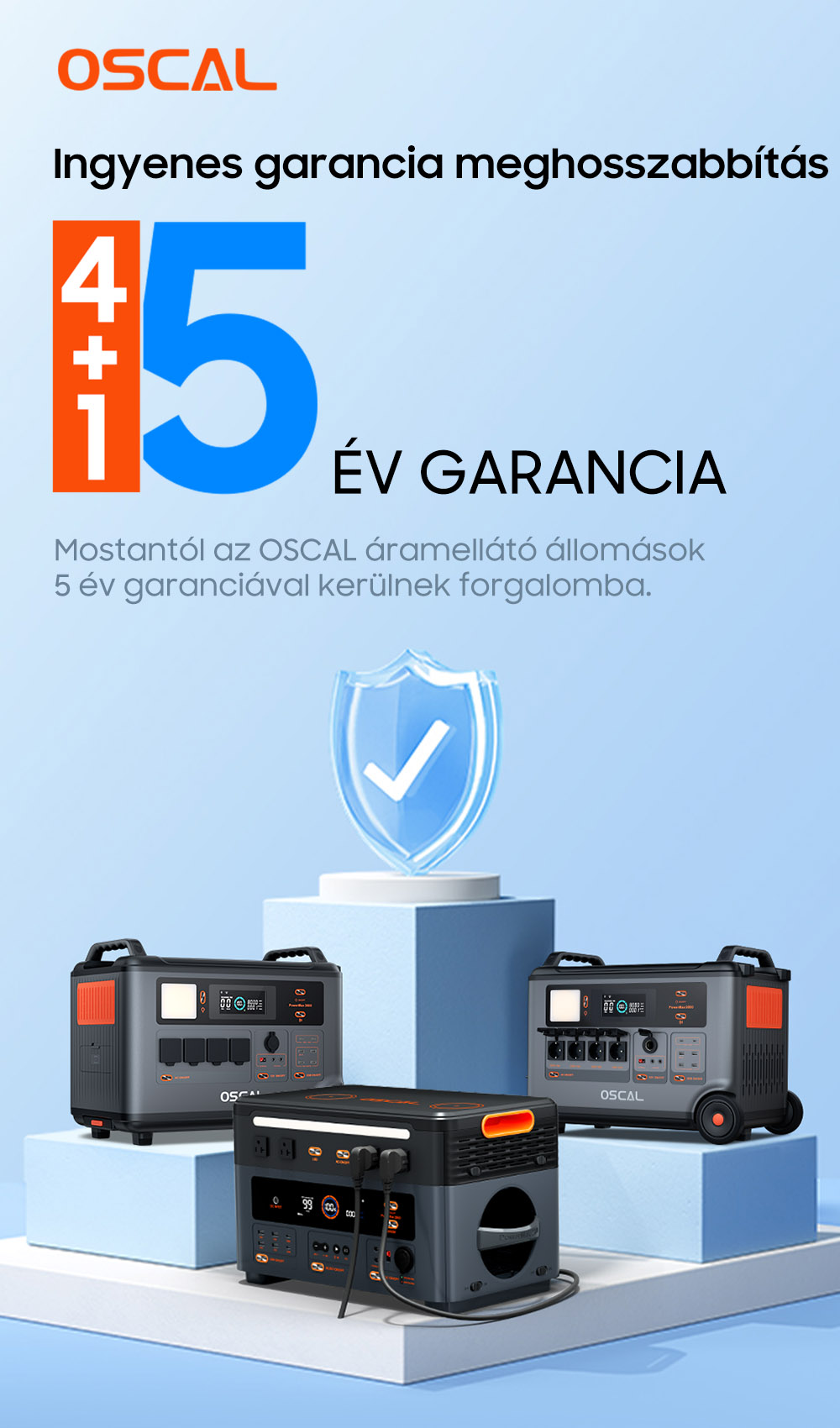 Blackview OSCAL PowerMax 2400 2400W 1872Wh hordozhat&oacute; erőmű + 2x PM200 Pro 200W &ouml;sszecsukhat&oacute; napelem