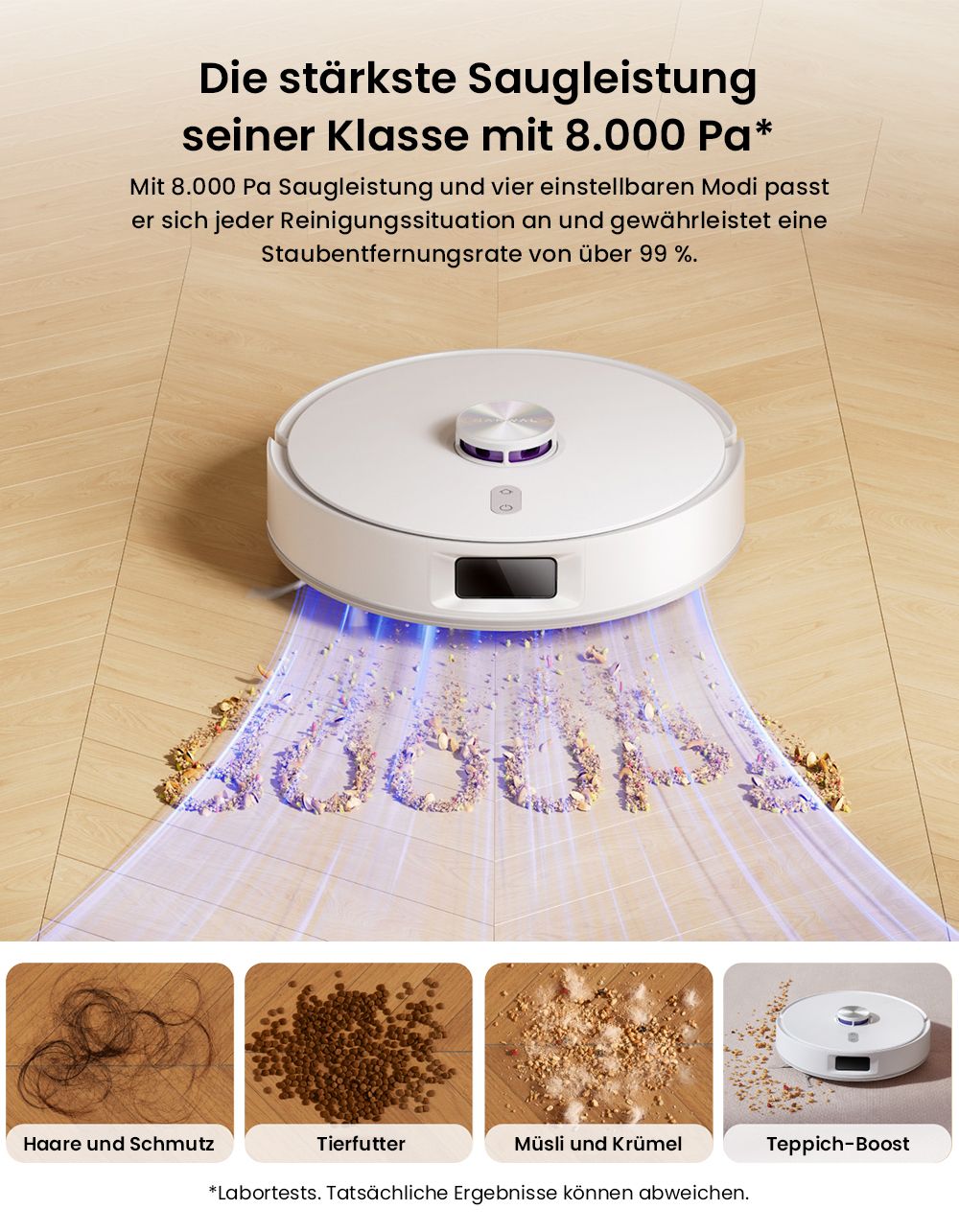 Narwal Narwal Freo S Roboterstaubsauger und -mopp, automatische Staubsammlung, 8000 Pa Saugleistung, intelligente Navigation und Sprachsteuerung
