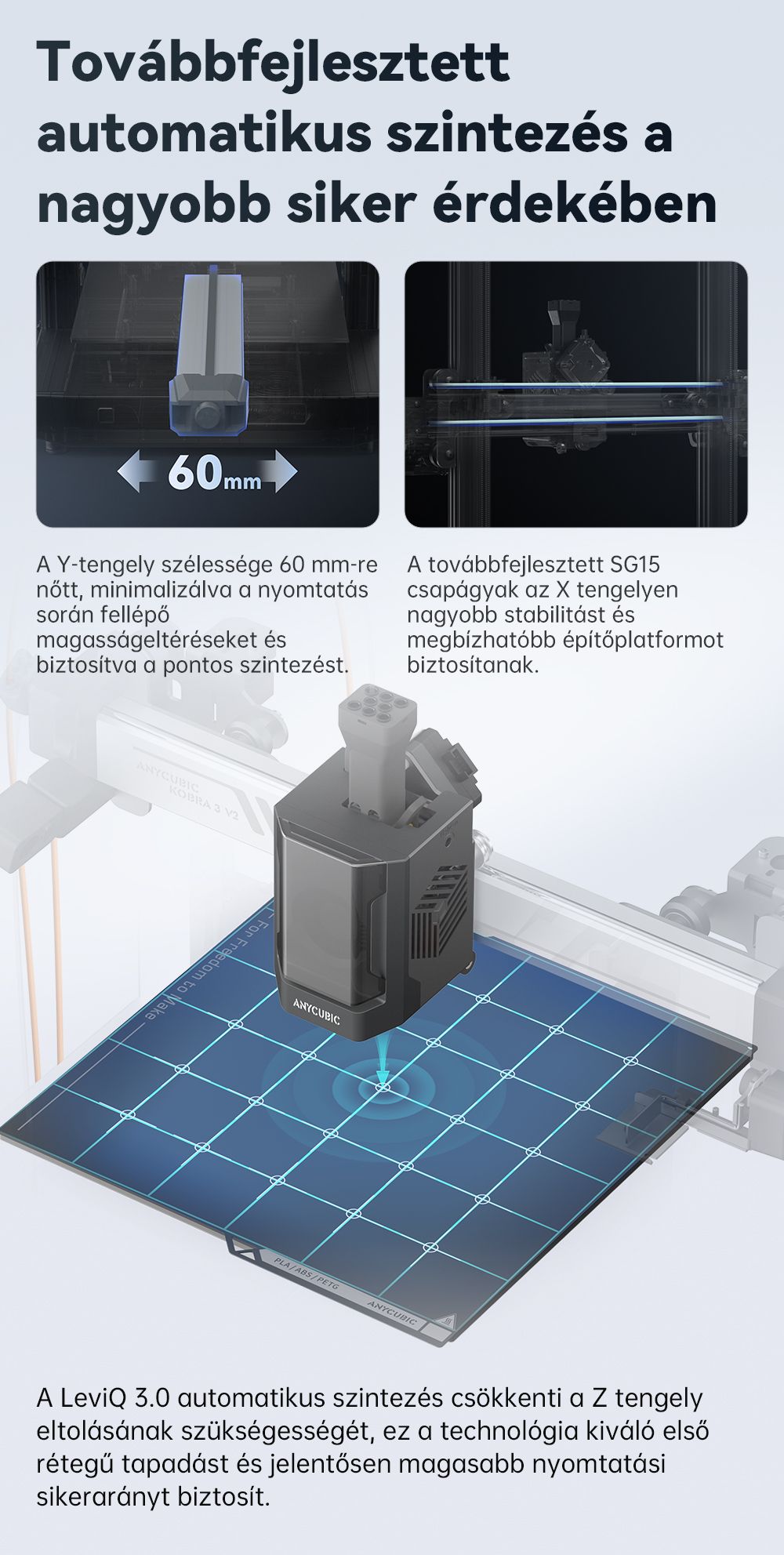 Anycubic Kobra 3 V2 kombin&aacute;lt 3D nyomtat&oacute;, ACE Pro t&ouml;bbsz&iacute;nű, 720P kamera, 600 mm/s sebess&eacute;g, automatikus szintez&eacute;s, filament sz&aacute;r&iacute;t&aacute;s, 255 * 255 * 260 mm